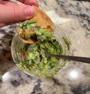 guac with fresh chips   at Oscars in San Diego