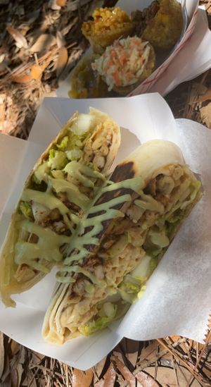 Jerk chicken Crunchwrap   at Seasoned Green in Tampa