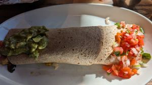 Vegan burrito - labeled on the menu at Plaza Azteca in Leesburg