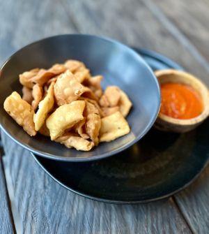 Complementary fried pizza dough   at Kasto in Canggu