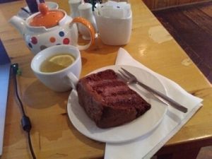 vegan chocolate cake at Fresh Ground in Belper