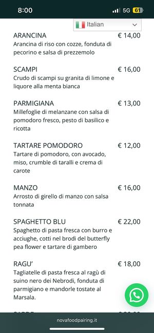   at Nova Food Pairing  in Palermo
