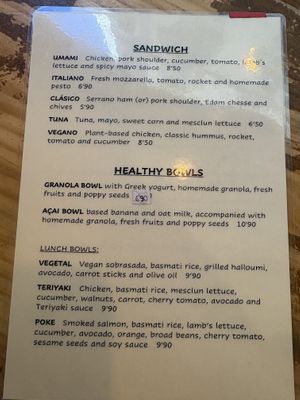 Menu as of April 2025  at umami in Madrid