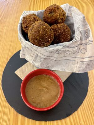 Yucca boletus fritters   at Alium Tapería in Vigo