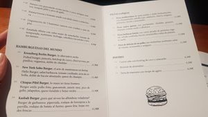 Evening menu at Penguin Bar in Bilbao