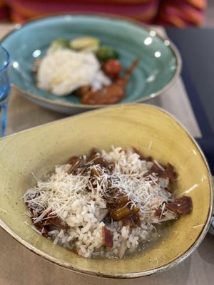 Arroz meloso con chutney de pera  at Penguin Bar in Bilbao