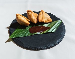 Samosa / Deep fried pastry with a spiced filling made with potatoes, spices and herbs at Rubina in Kanazawa