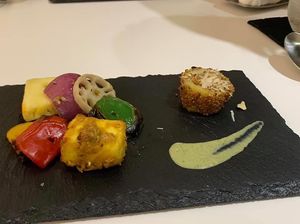 Tandoori vegetables! Stuffed aloo (potato with nuts) was amazing!  at Rubina in Kanazawa