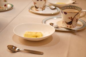 Chai and kulfi (Indian ice-cream) for dessert  at Rubina in Kanazawa