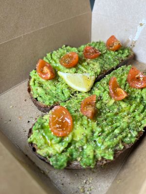 Avocado on sourdough toast at Cafe Glow  in Edinburgh