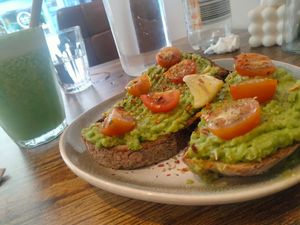 Stumbled across Glow and was really pleased to see a fair amount of vegan options reasonably priced. Smoothie and avocado on sourdough toast was £10. Very tasty.  at Cafe Glow  in Edinburgh