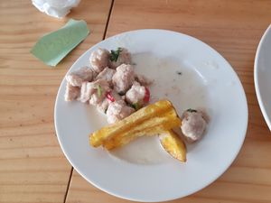 Ceviche sin cebolla y papa at ConSuLado Vegano in Lima