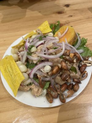 small ceviche  at ConSuLado Vegano in Lima