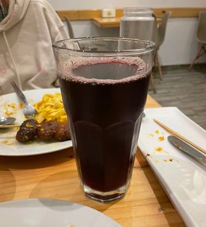 Massive glass of chicha mora 😍🤤 9/10  at ConSuLado Vegano in Lima