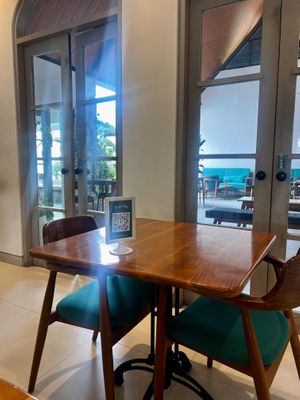 Inside and outside seating  at Verte Café in Surabaya