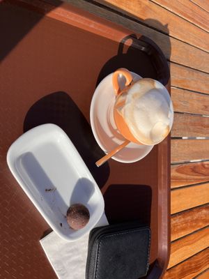 Cafe con Soja y Gofio cacao ball  at Secreto Energy in Fuerteventura