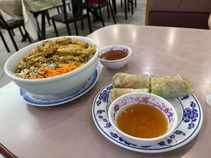 Lemongrass and spring rolls at D'Vegan in Dallas