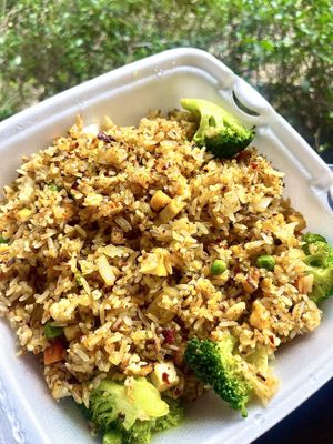 Curry fried rice (# 27)  at D'Vegan in Dallas