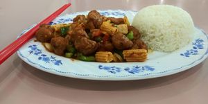  sweet and sour chicken. at D'Vegan in Dallas