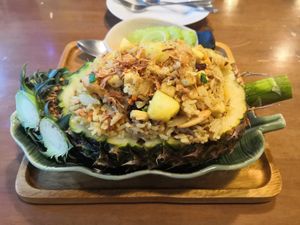 Pineapple fried rice at Jasmine Siam Kitchen  จัสมิน สยาม คิทเช่น in Bangkok