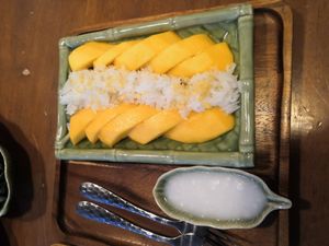 Mango sticky rice at Jasmine Siam Kitchen  จัสมิน สยาม คิทเช่น in Bangkok