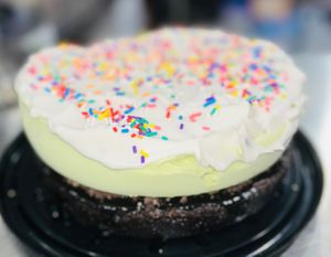 Vegan ice cream cake
Vegan brownie
Vegan fudge
Vegan ice cream
Vegan whipped cream at Pop Culture CLE in Solon