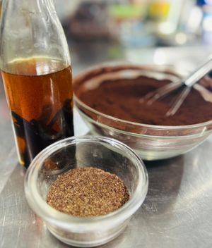 Making vegan brownies with flax egg  at Pop Culture CLE in Solon