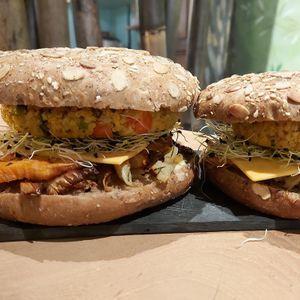 Homemade seasonal vegan burger  at NAGOYA Coffee Shop & Snacking in La Rochelle