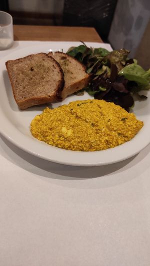 Scrambled Tofu at Karma Organic Coffee in Krakow