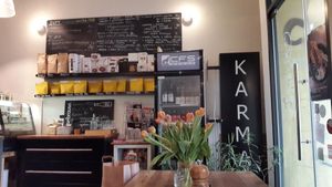 Inside at Karma Organic Coffee in Krakow