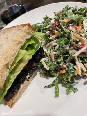 Shroom BLT and House Salad  at Botanical Plant-Based Fare in Charlottesville