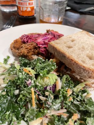 Crispy Chix and House Salad  at Botanical Plant-Based Fare in Charlottesville