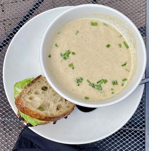 Combo: cauliflower soup and sandwich   at Botanical Plant-Based Fare in Charlottesville
