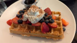 Sweet waffle again! at Botanical Plant-Based Fare in Charlottesville