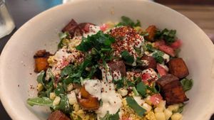 Burrito breakfast bowl at Botanical Plant-Based Fare in Charlottesville