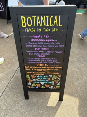 Botanical menu for VegFest!  at Botanical Plant-Based Fare in Charlottesville