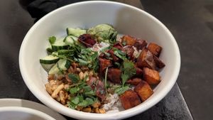 Roasted Sweet Potato Bowl at Botanical Plant-Based Fare in Charlottesville