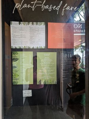 Menus at Botanical Plant-Based Fare in Charlottesville