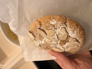 Almond croissant cookie   at Botanical Plant-Based Fare in Charlottesville