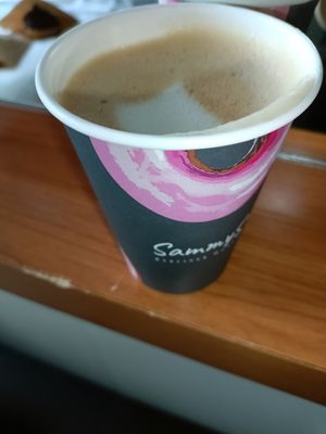 Latte (it had a nice design but walking around made it vanish) at Sammys Berliner Donuts in Berlin