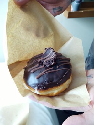 Chocolate doughnut at Sammys Berliner Donuts in Berlin