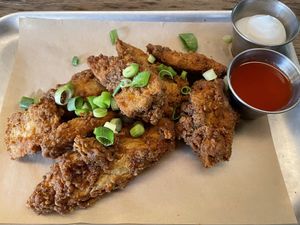 Wings Wednesday! Seitan wings hot sauce and vegan mayo. £12 unlimited seitan/cauliflower wings  at BrewDog in Bournemouth