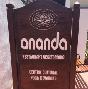 Ananda Resturant Sign at Ananda Restaurante Vegetariano in Santo Domingo