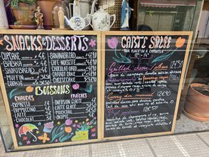 Menu options at Enfants Terribles Café in Rennes