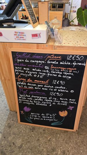 Menu of that day at Enfants Terribles Café in Rennes
