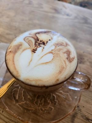 Oat cappuccino at Enfants Terribles Café in Rennes
