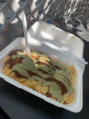 Eggplant Meatballs & Mac  at The Fabulous Fig in Medford