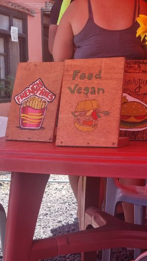 Food vegan at Don Sanduchito in Puerto Villamil