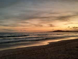 Sunset view from the restaurant! at Don Sanduchito in Puerto Villamil
