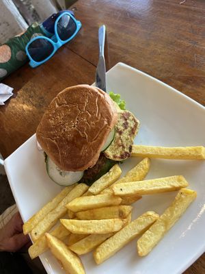 Vegan burger. 🍔   at Don Sanduchito in Puerto Villamil